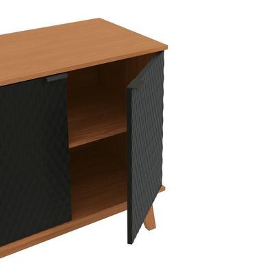Aparador Kappesberg 4 Portas 3d Canela-preto 180cm