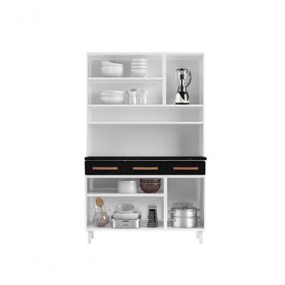 Armário De Cozinha Aço Kit Triplo Telasul Mirage New Bco/pto