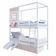 Beliche Casinha Reta 02 Gavetas Rosa Escorregador E Grade Removível Madeira Maciça Branco/ Rosa Housin