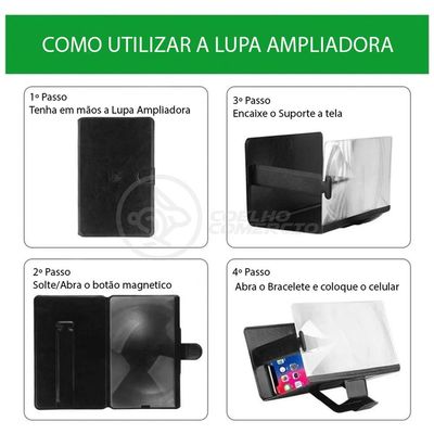 Lupa Ampliadora Tela De Portátil Dobrável Preta