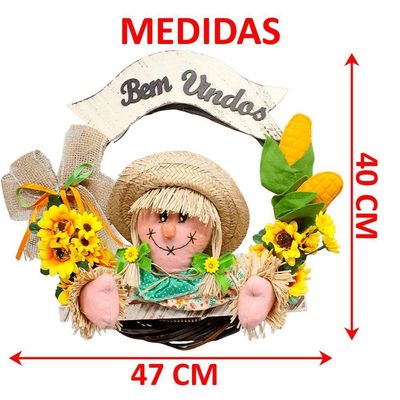 Decoração Guirlanda Espantalhos Caipira Enfeite Festa Junina Menina
