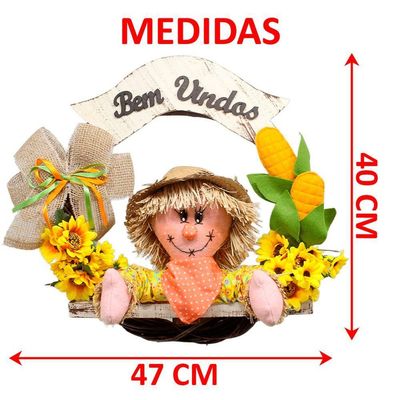 Decoração Guirlanda Espantalhos Caipira Enfeite Festa Junina Menina