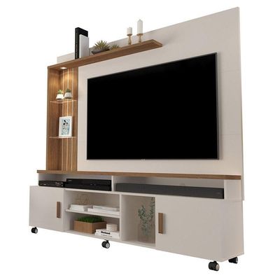 Home Para Tvs Até 65 Ocean Off White E Canela Carmolar