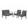 Conjunto Poltronas Jade Braço Madeira Suede Grafite