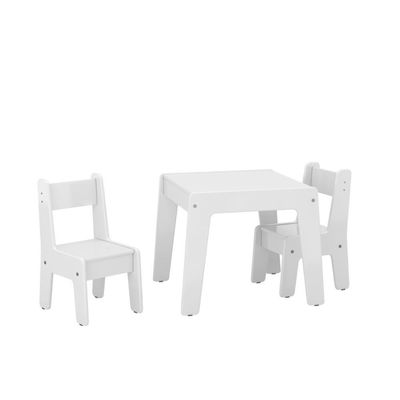 Conjunto De Mesa Infantil Com 2 Cadeiras Mdf Helena Branco Brilho