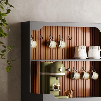 Cantinho Do Café Rubi Armário Para Cozinha Preto-tauari Ripado
