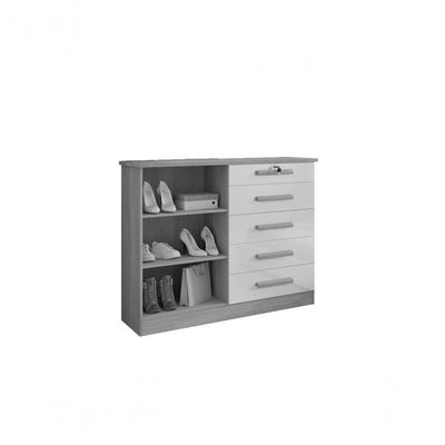 Cômoda New Athos 5 Gavetas Com Sapateira D Doro Castanho
