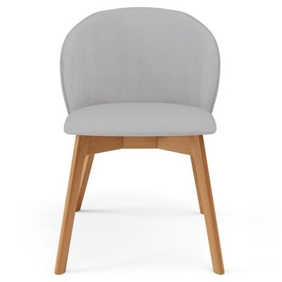 Kit 05 Cadeiras De Jantar E Estar Living Estofada Mia L02 Linho Cinza - Lyam Decor