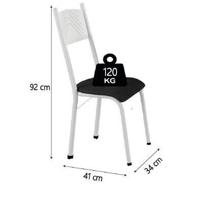 Conjunto De Mesa Sala De Jantar Sara Com 6 Cadeiras Tubular