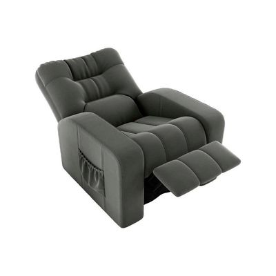 Poltrona Do Papai Reclinavel Para Descanço Azera Matrix Veludo Cinza