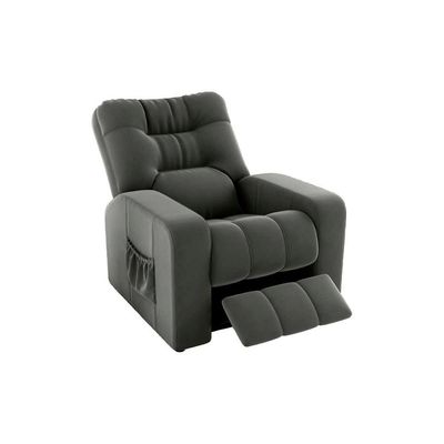 Poltrona Do Papai Reclinavel Para Descanço Azera Matrix Veludo Cinza