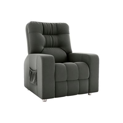 Poltrona Do Papai Reclinavel Para Descanço Azera Matrix Veludo Cinza