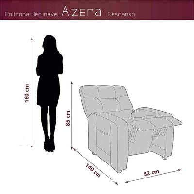 Poltrona Do Papai Reclinavel Para Descanço Azera Matrix Veludo Cinza