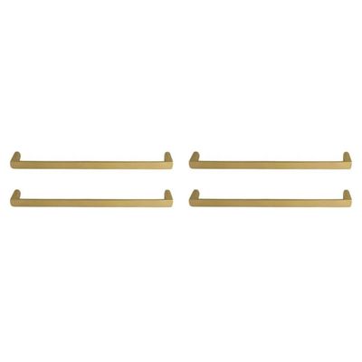 Kit 4 Puxadores Dourado Fosco 19cm Alça Reta Torralba Para Móveis Oeiras Balcões Armários