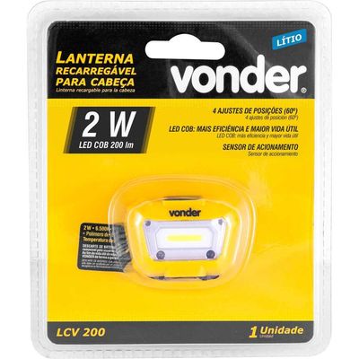 Lanterna P/Cabeca Recar Ledcob Lcv200 Vd