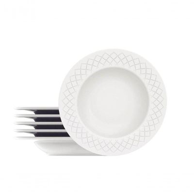 Conjunto De Pratos Fundos Tramontina Ingrid Em Porcelana 23cm