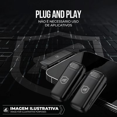 Microfone de Lapela Survivor Tipo C / Lightning - Gshield