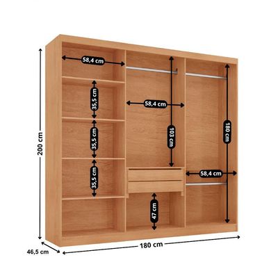 Guarda Roupa Casal Heros 6 Portas E 2 Gavetas Moderna Naturalle/off White