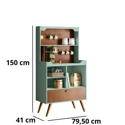 Cantinho Do Café Rubi Armário Para Cozinha Menta-tauari Ripado
