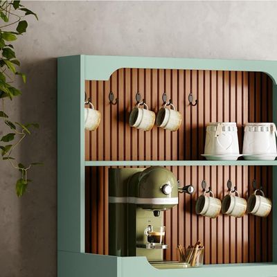 Cantinho Do Café Rubi Armário Para Cozinha Menta-tauari Ripado