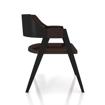 Cadeira Sala de Jantar e Jogos Carteados Madeira Maciça Poker PU Marrom/Preto G42 - Gran Belo