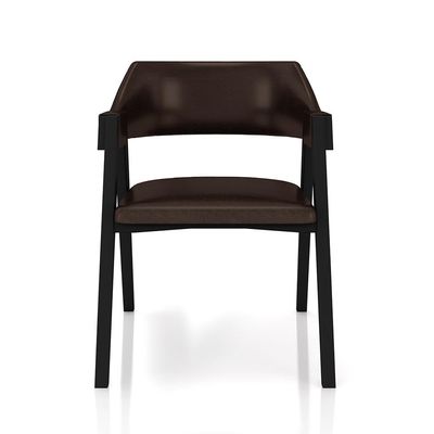Kit 2 Cadeiras Sala de Jantar e Jogos Carteados Madeira Maciça Poker PU Marrom/Preto G42 - Gran Belo