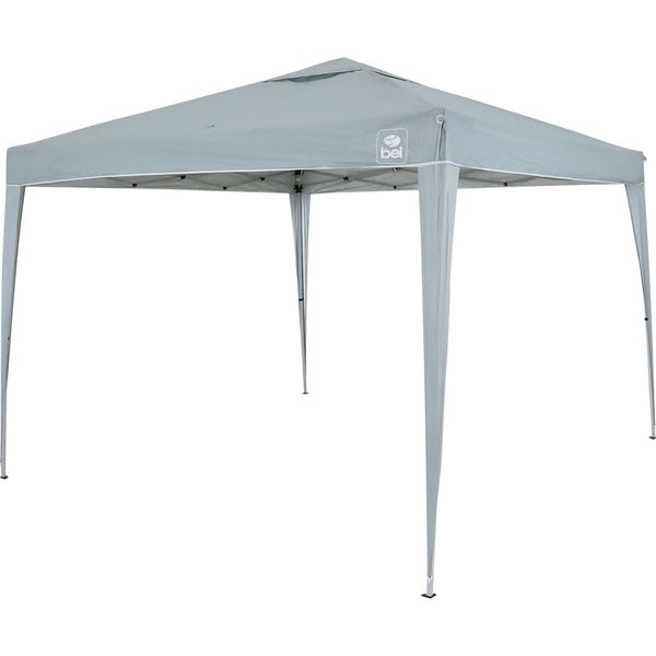 Tenda Gazebo Dobrável 3m x 3m Poliéster Cinza Bel 3m x 3m