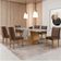 Mesa De Jantar Alvorada 180cm Com 6 Cadeiras Liz Moderna Veludo Marrom/off White/imbuia