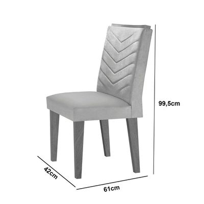 Mesa De Jantar Alvorada 180cm Com 6 Cadeiras Liz Moderna Veludo Marrom/off White/imbuia