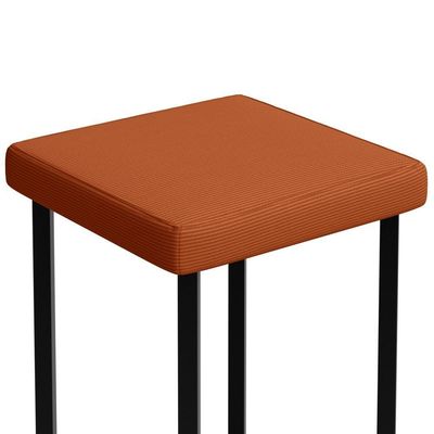 Kit 04 Banquetas Alta Bar Cozinha Sala De Jantar Preto Stella L02 Tecido Terracota - Lyam Decor