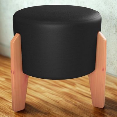 Puff Decorativo Para Sala Luxo 44x44 Cm Corano Milani Store Preto