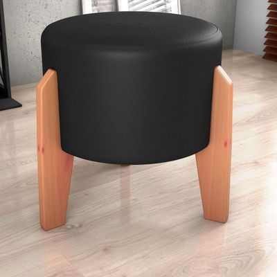 Puff Decorativo Para Sala Luxo 44x44 Cm Corano Milani Store Preto