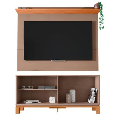 Painel Para Tv 45 Pol E Rack Bancada 136cm Lucca Areia/freijó C01 - Mpozenato