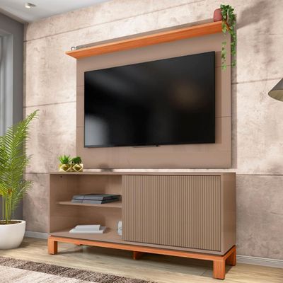 Painel Para Tv 45 Pol E Rack Bancada 136cm Lucca Areia/freijó C01 - Mpozenato