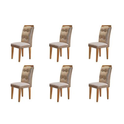Conjunto Com 6 Cadeiras Para Sala De Jantar Carol Rufato Imbuia/turim 07
