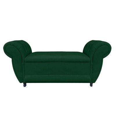 Recamier com Baú Grécia 195cm Suede Verde