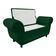 Recamier com Baú Grécia 195cm Suede Verde