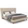 Cabeceira Casal Nilo 195cm Com Cama Pés Madeira Suném P05 Linho Bege - Lyam Decor