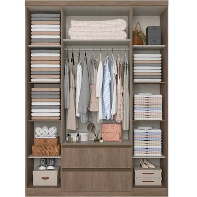 Guarda-Roupa 4 Portas com Espelho Nobre 100 MDF THB Rustic