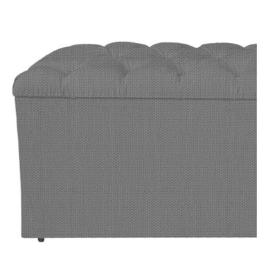 Calçadeira Estofada Liverpool 160cm Queen Size Linho Chumbo