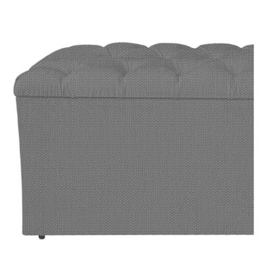 Calçadeira Estofada Liverpool 160cm Queen Size Linho Chumbo
