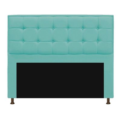 Cabeceira Copenhague 140cm Casal Suede Azul Tiffany