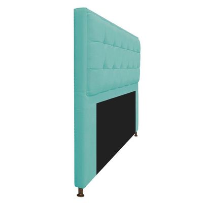 Cabeceira Copenhague 140cm Casal Suede Azul Tiffany