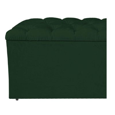 Calçadeira Estofada Liverpool 160cm Queen Size Suede Verde