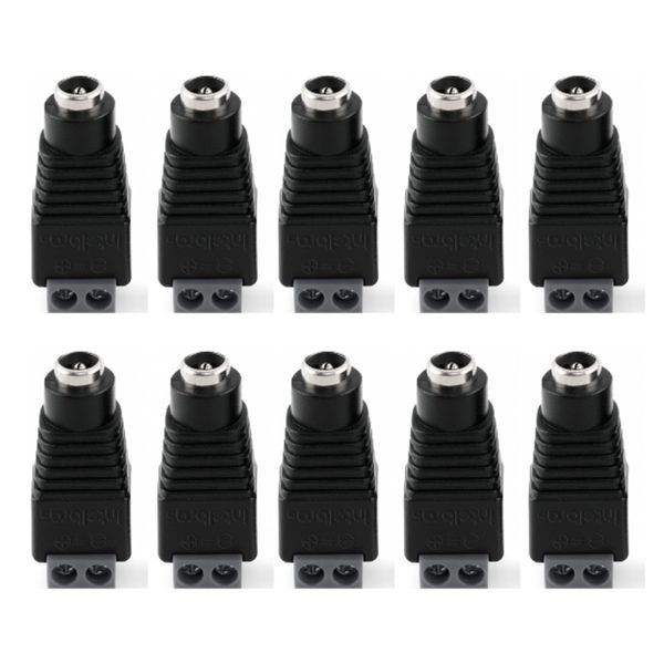 Kit 10 Conectores Plug P4 Fêmea Borne Conex 1000 Intelbras Para Sistema De Segurança Alimentação Cftv