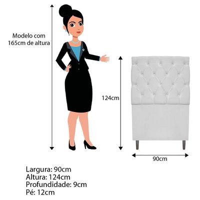 Kit Cabeceira e Calçadeira Liverpool 90cm Solteiro Corano