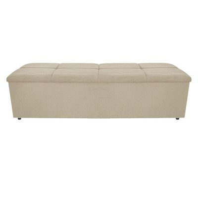 Calçadeira Munique 195cm King Size Suede Bege Adj Decor