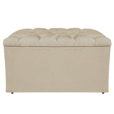 Calçadeira Estofada Liverpool 90cm Solteiro Corano Bege