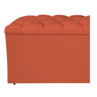 Calçadeira Estofada Liverpool 195 Cm King Size Suede Terracota - Adj Decor