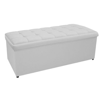 Calçadeira Copenhague 195cm King Size Suede Branco Adj Decor